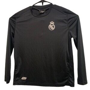 Real Madrid CF Long Sleeve Training Shirt Men's XL Black Soccer Jersey RMCF